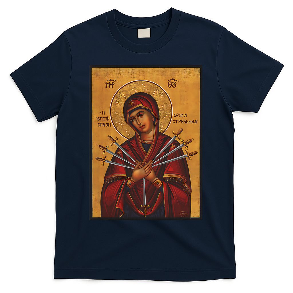 Theotokos Virgin Mary Eastern Orthodox Byzantine Art Church T-Shirt