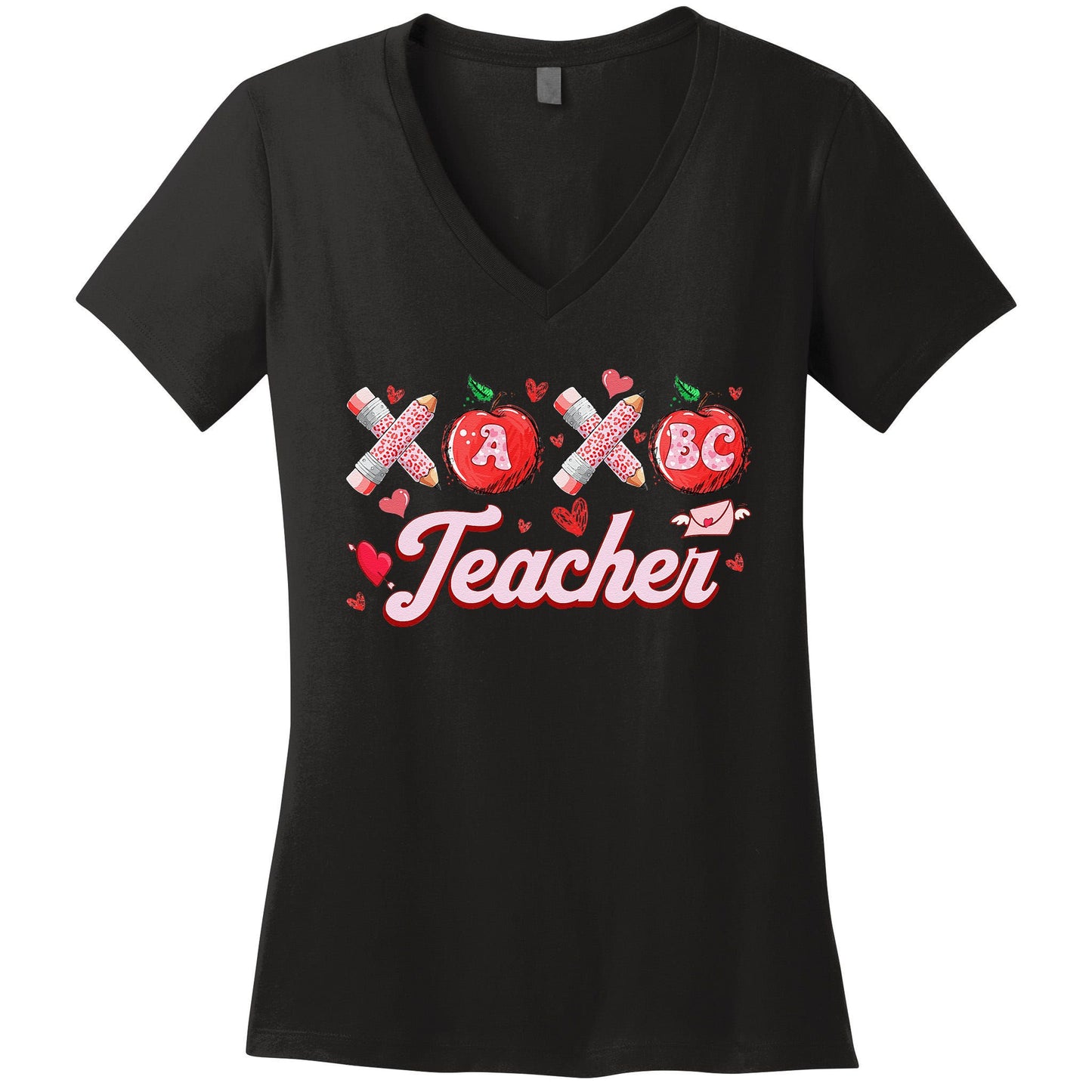 Teacher Valentines Valentines Day Gifts For Teachers Women's V-Neck T-Shirt
