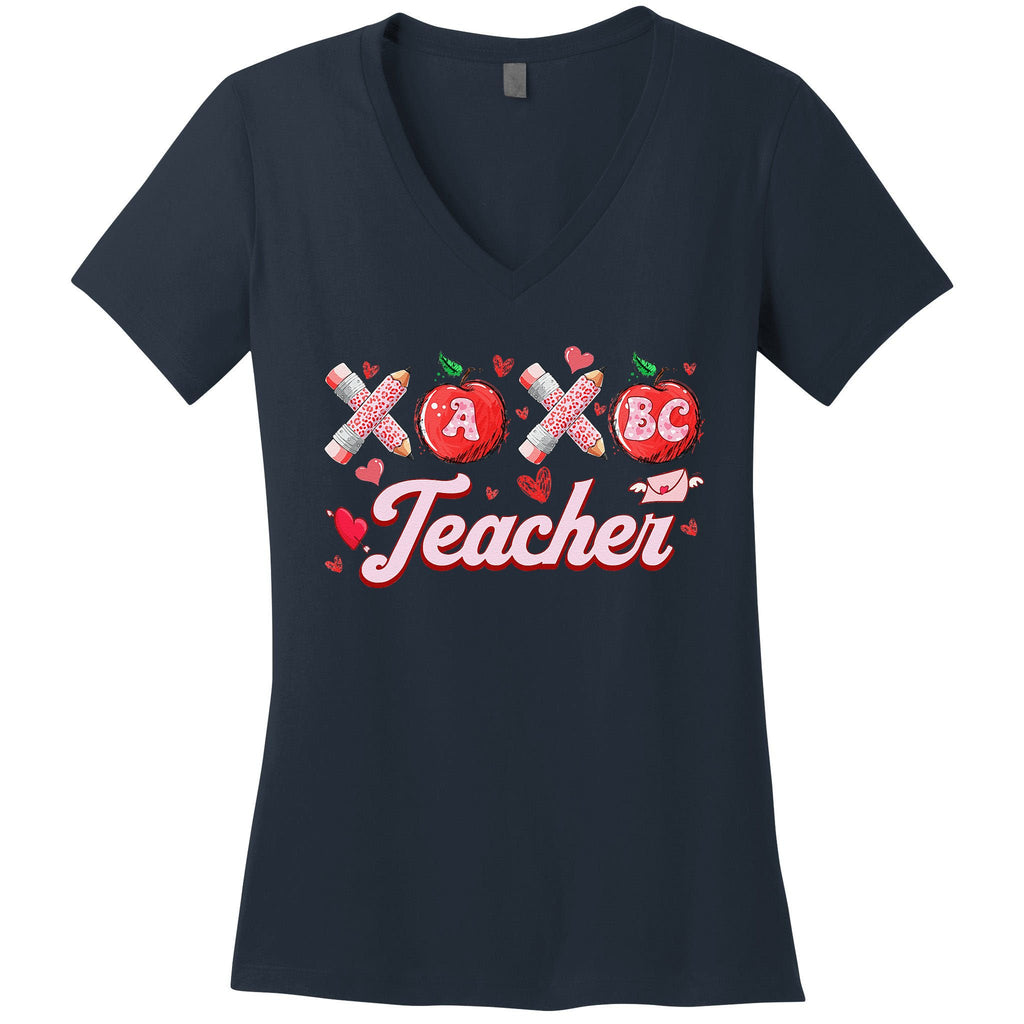 Teacher Valentines Valentines Day Gifts For Teachers Women's V-Neck T-Shirt