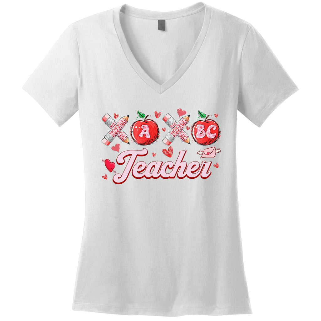 Teacher Valentines Valentines Day Gifts For Teachers Women's V-Neck T-Shirt