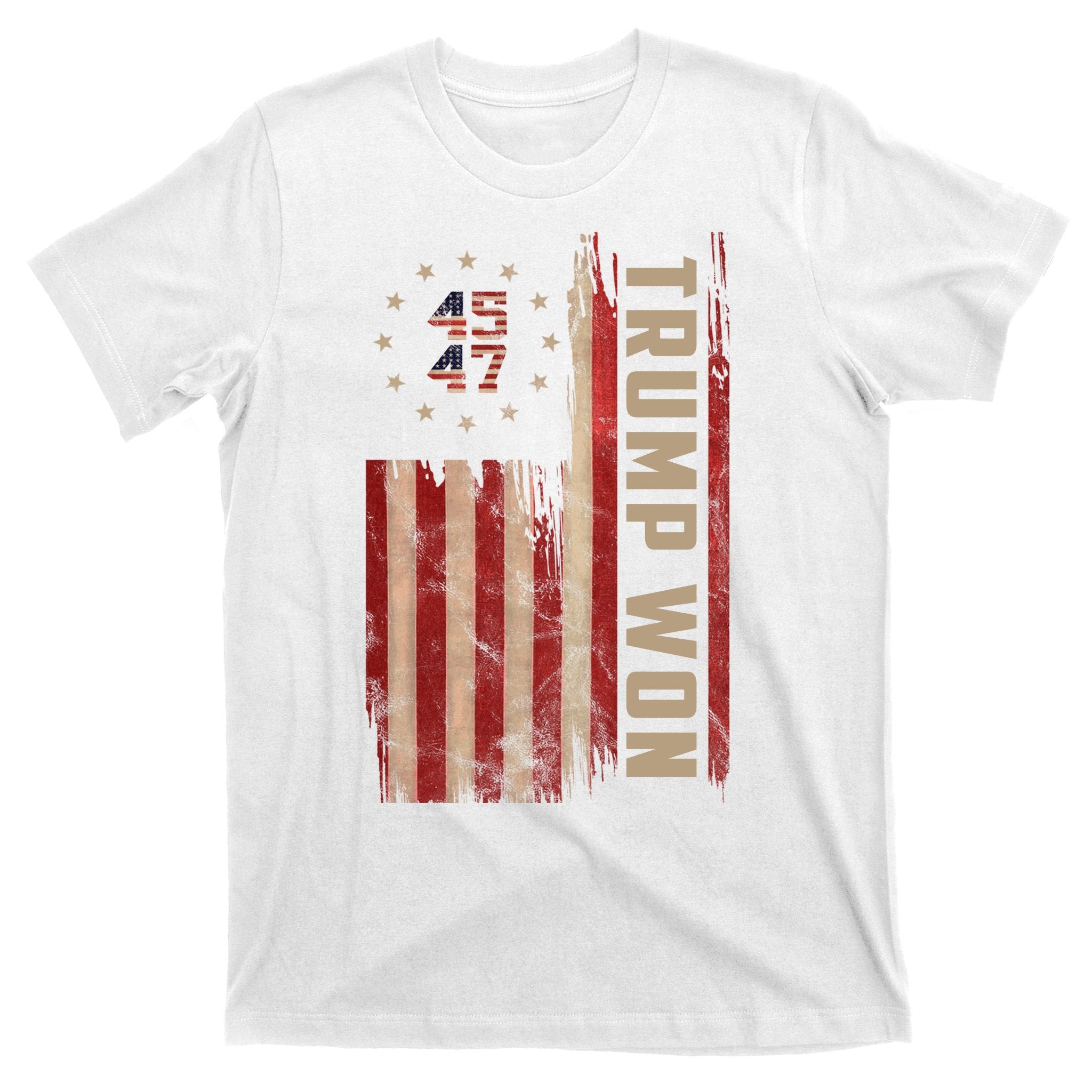 Trump Won 2024 45 47th President Usa Flag T-Shirt