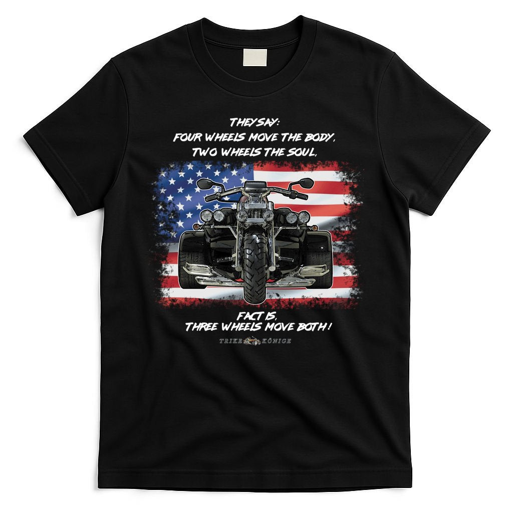 Three Wheels Do Both! USA Flags Trike Gift T-Shirt
