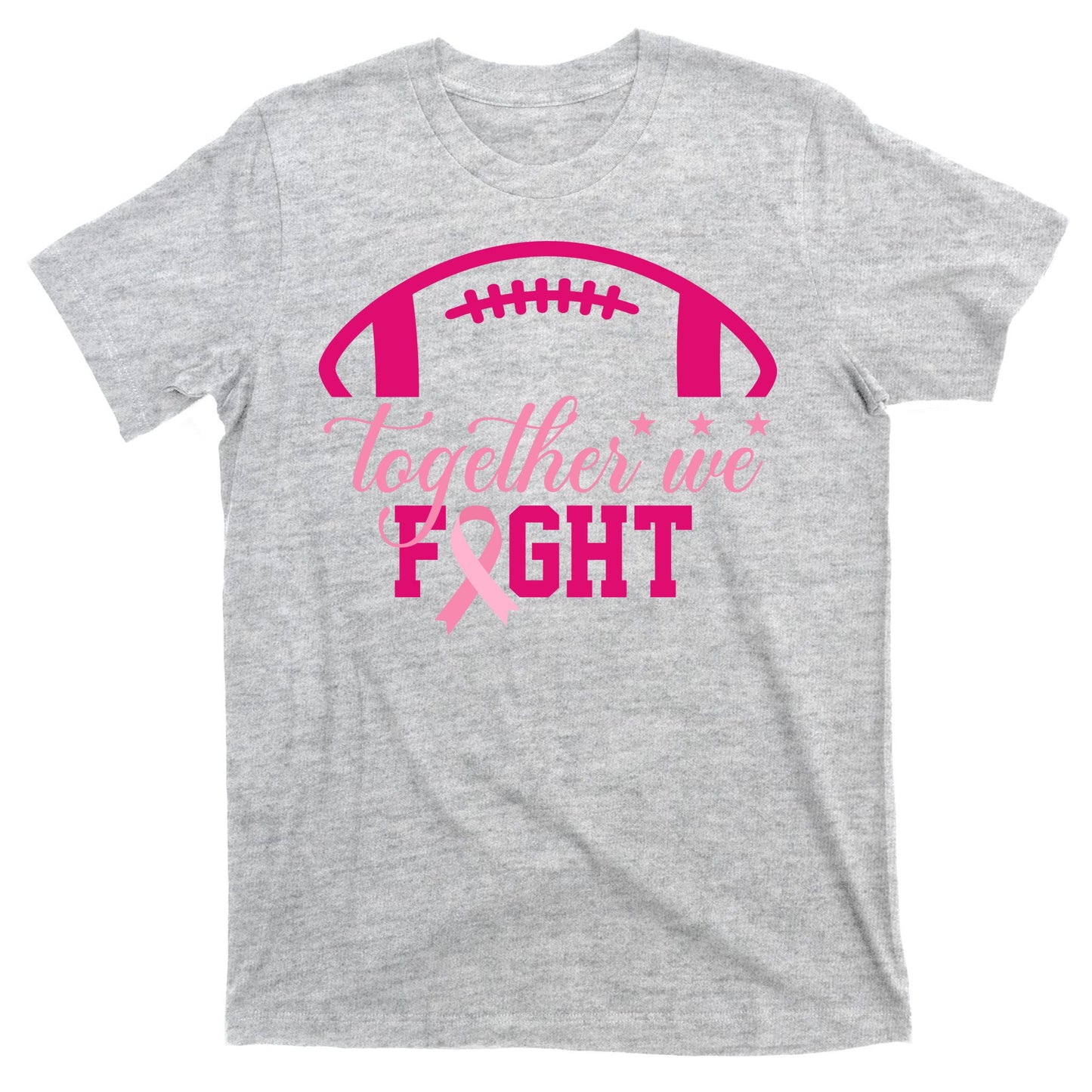 Together We Fight Breast Cancer Awareness Football Ribbon T-Shirt