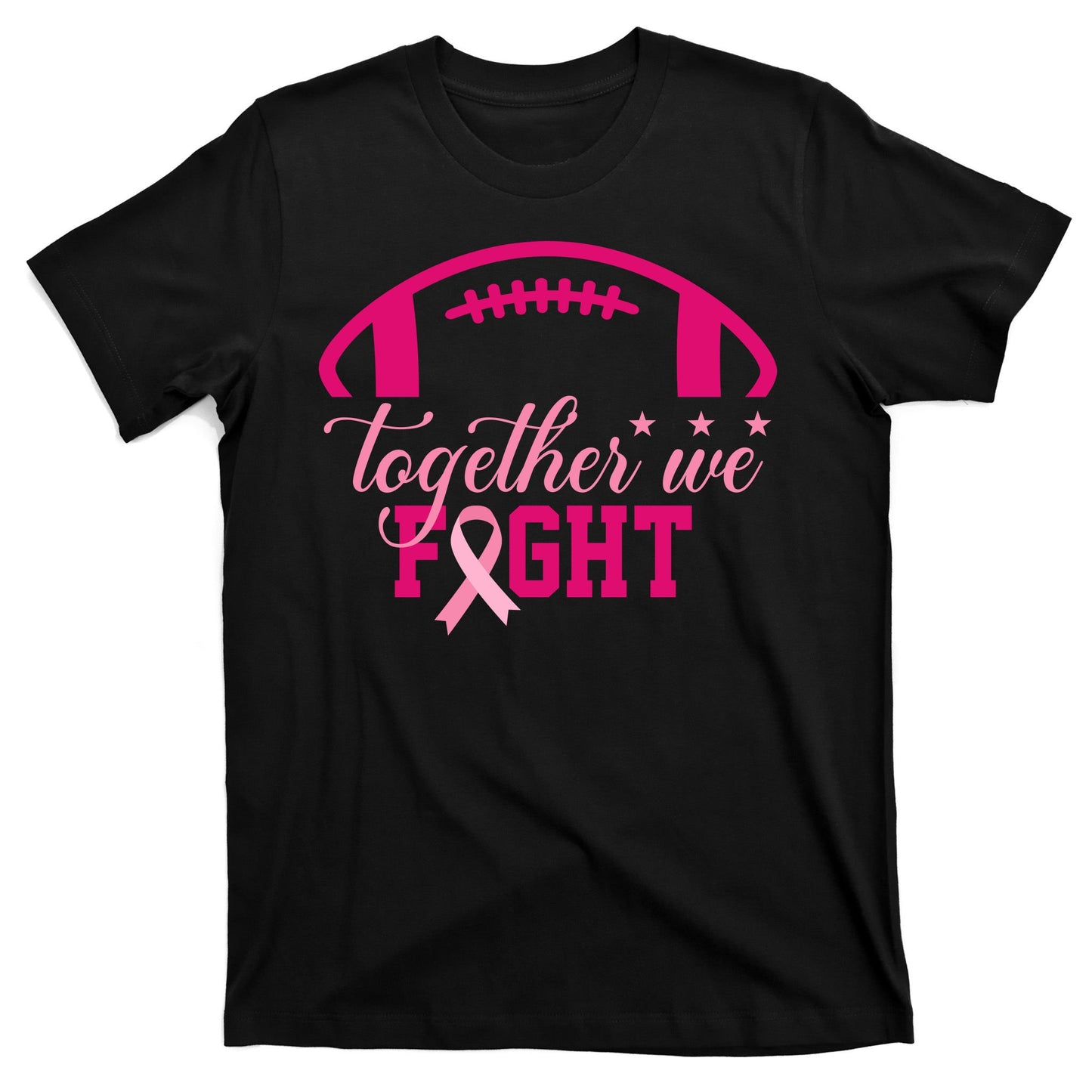 Together We Fight Breast Cancer Awareness Football Ribbon T-Shirt