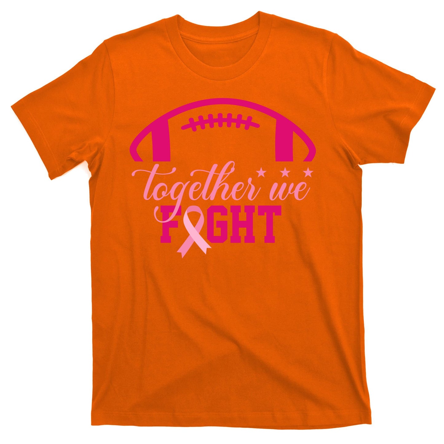 Together We Fight Breast Cancer Awareness Football Ribbon T-Shirt