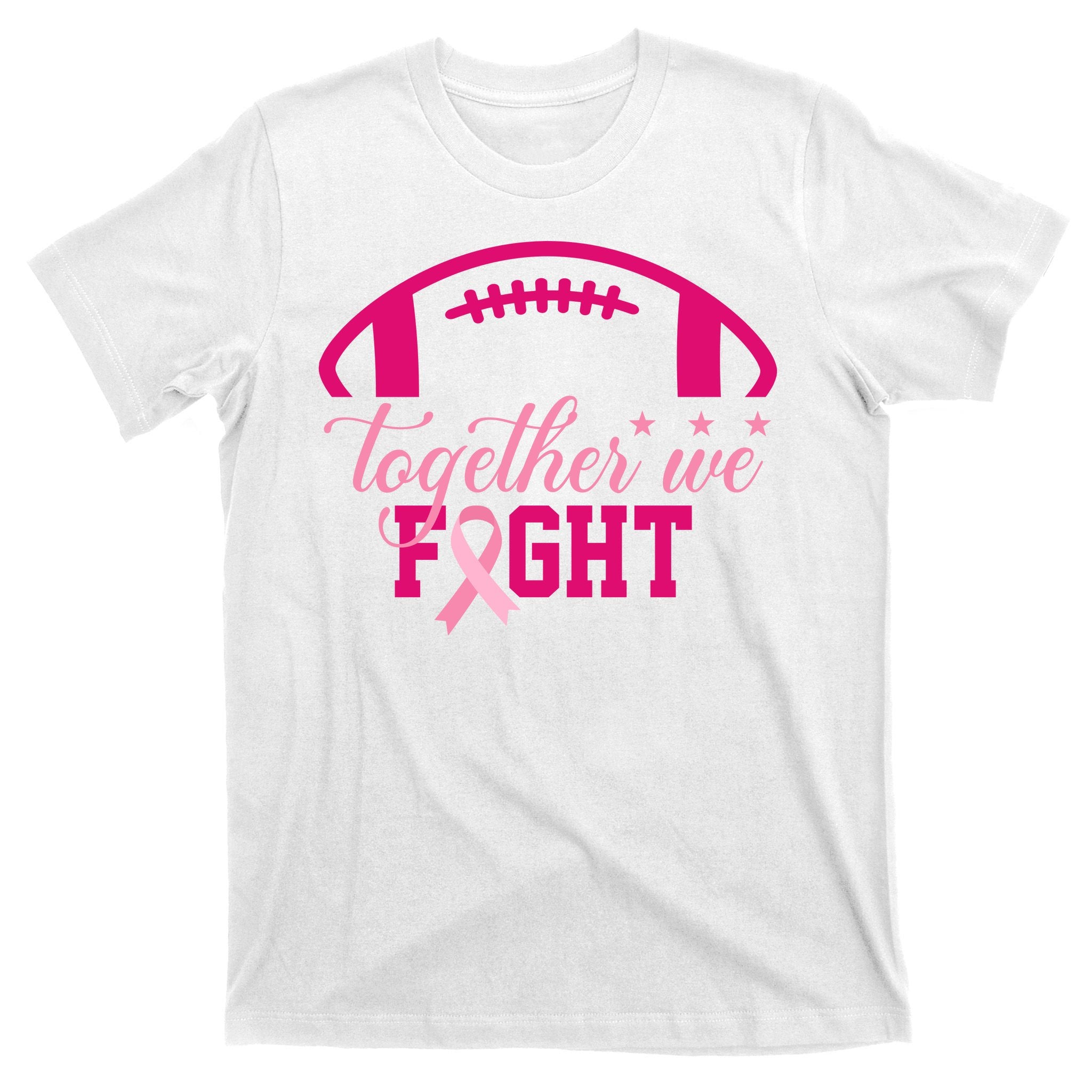 Together We Fight Breast Cancer Awareness Football Ribbon T-Shirt