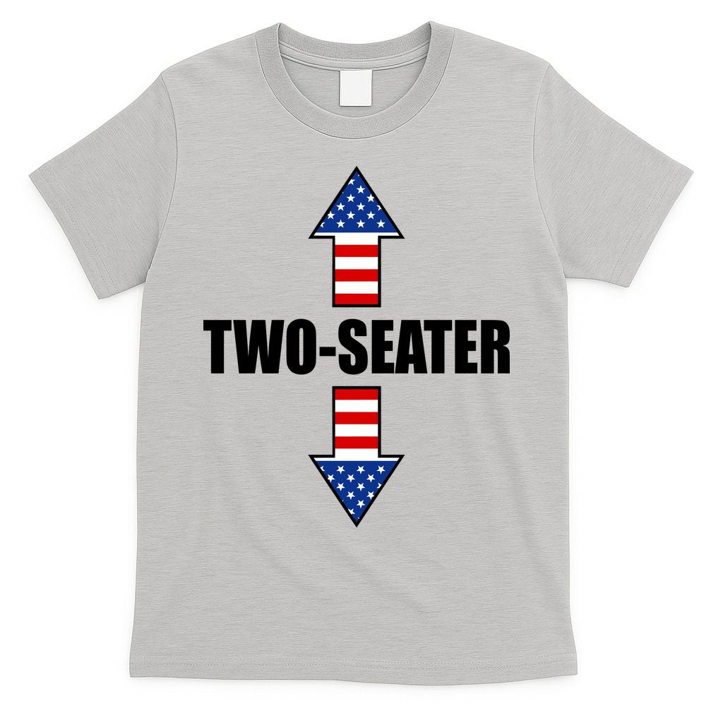 Two-Seater USA Flag Arrows Funny T-Shirt