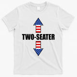 Two-Seater USA Flag Arrows Funny T-Shirt