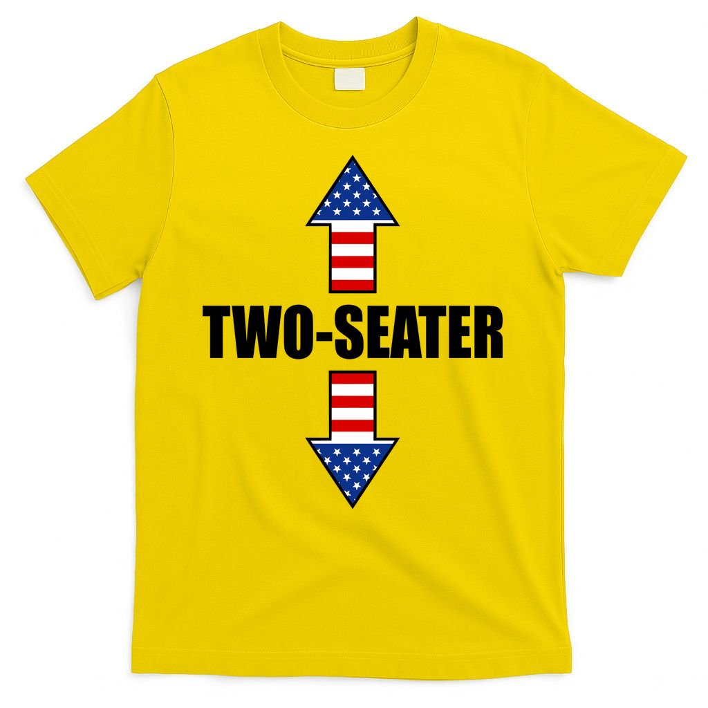 Two-Seater USA Flag Arrows Funny T-Shirt