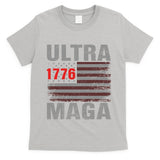 Usa 4th Of July Trump 2024 Vintage Usa Flag Ultra Maga Gun Gift T-Shirt