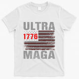 Usa 4th Of July Trump 2024 Vintage Usa Flag Ultra Maga Gun Gift T-Shirt
