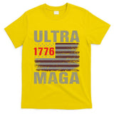 Usa 4th Of July Trump 2024 Vintage Usa Flag Ultra Maga Gun Gift T-Shirt