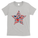 USA American 4th Of July Pattern Star T-Shirt