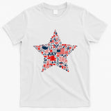 USA American 4th Of July Pattern Star T-Shirt