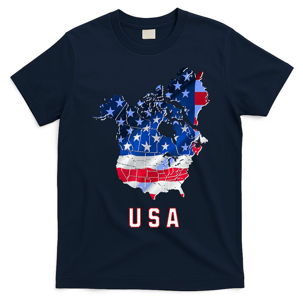 Usa And Canada Map Annex Canada 51st State Trump Greenland T-Shirt