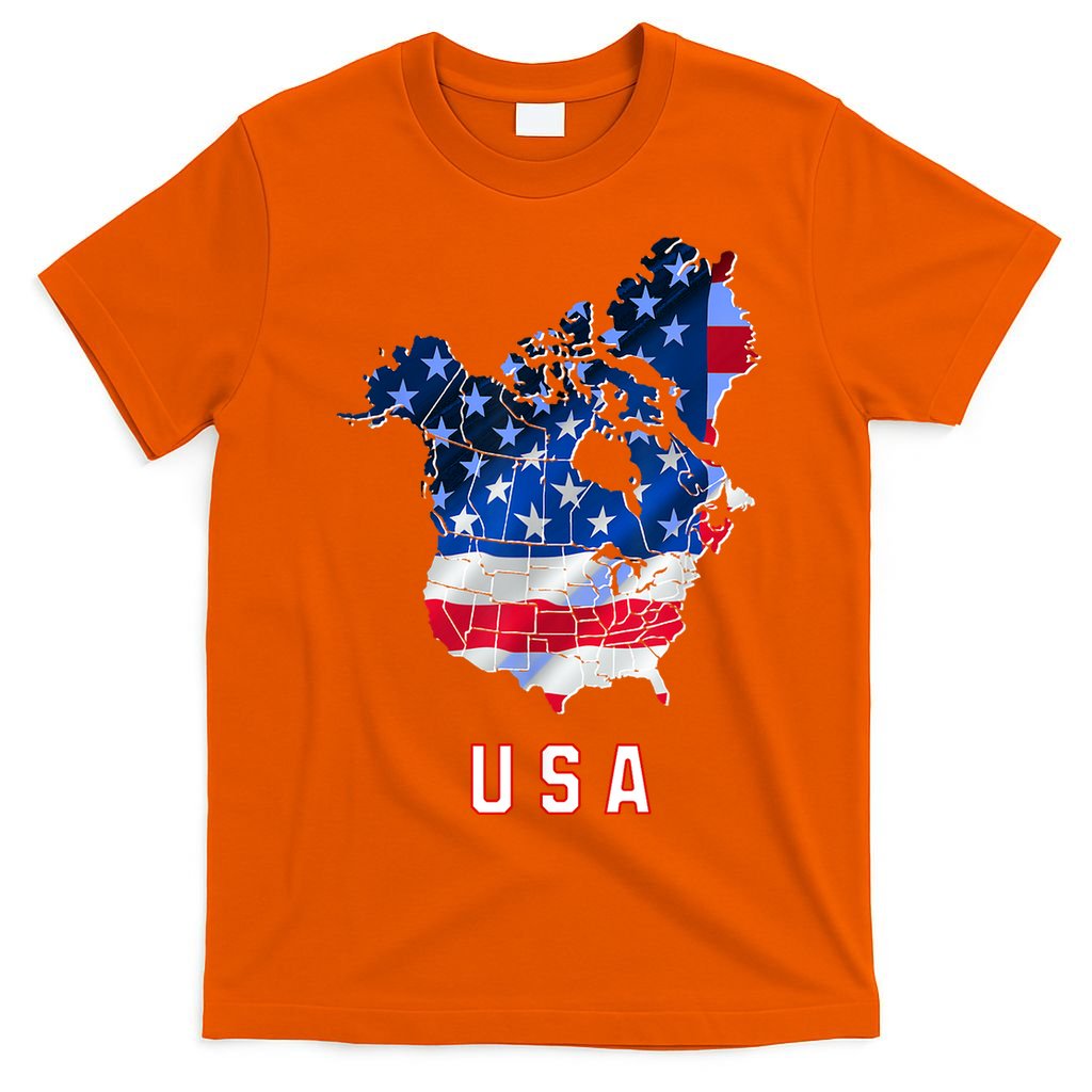 Usa And Canada Map Annex Canada 51st State Trump Greenland T-Shirt