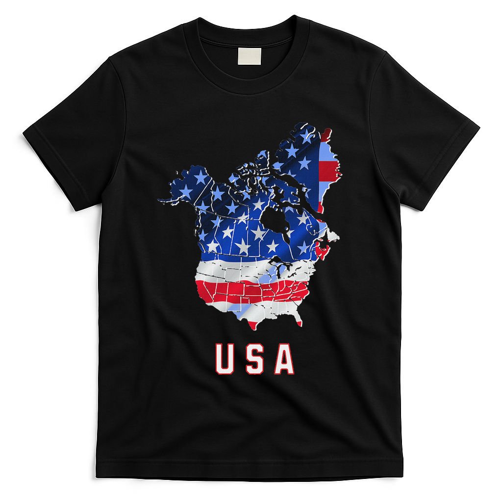 Usa And Canada Map Annex Canada 51st State Trump Greenland T-Shirt