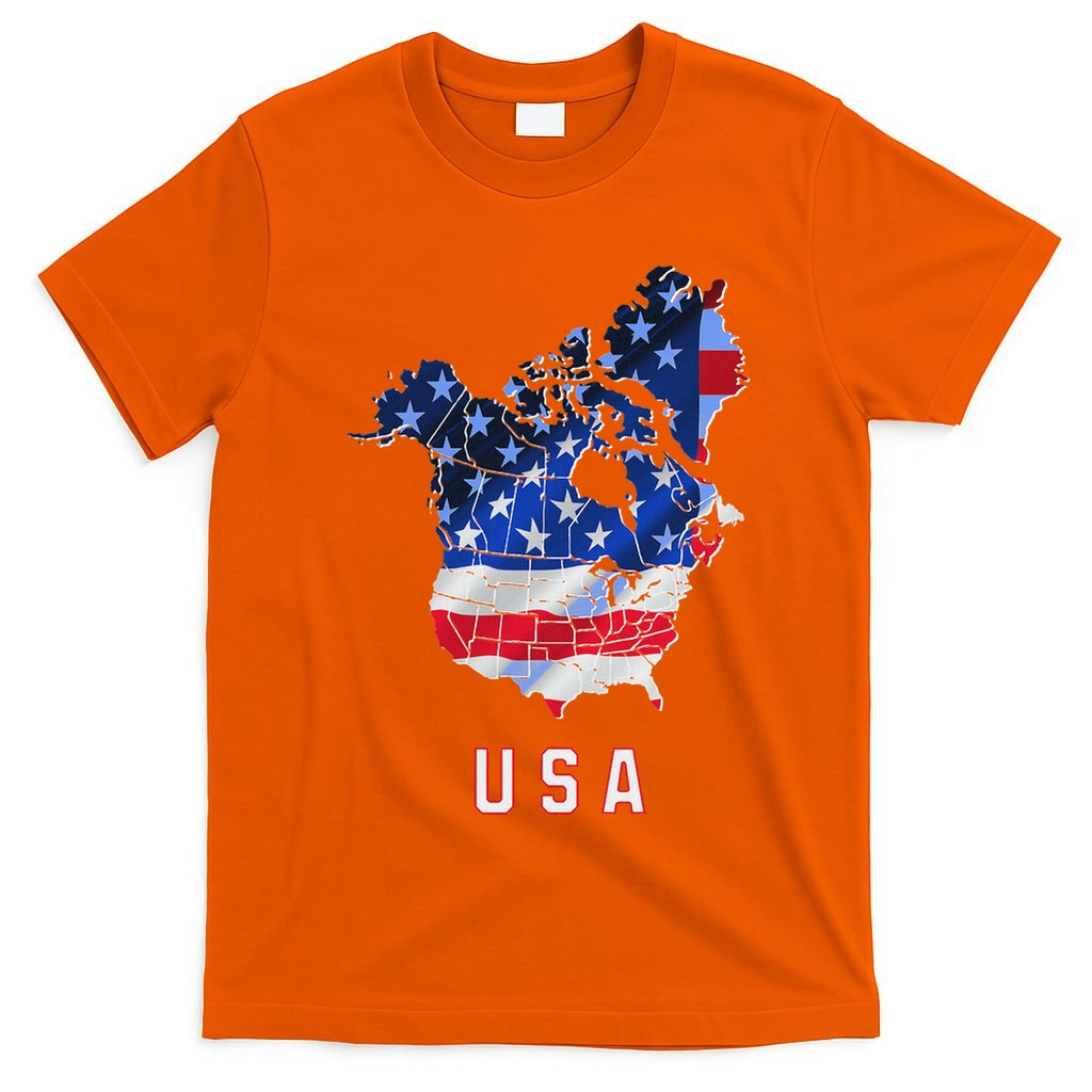 Usa And Canada Map Annex Canada 51st State Trump Greenland T-Shirt