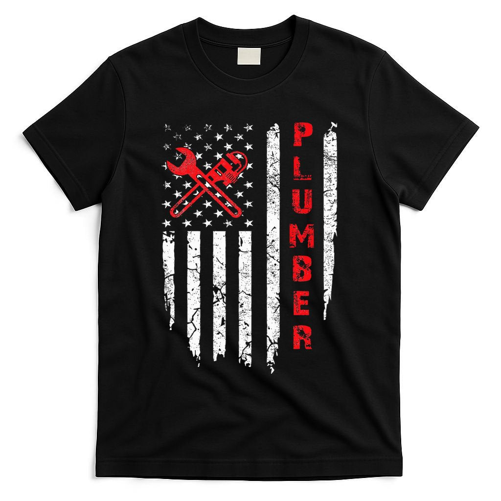 Usa American Flag Plumber Women Plumbers Patriotic T-Shirt