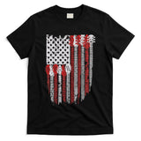 Usa American Flag Guitar Musician 4th Of July Guitarists T-Shirt