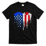 USA American Flag Puzzle Heart T-Shirt