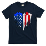USA American Flag Puzzle Heart T-Shirt