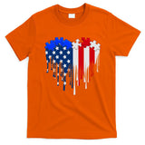 USA American Flag Puzzle Heart T-Shirt