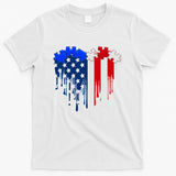 USA American Flag Puzzle Heart T-Shirt