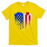 USA American Flag Puzzle Heart T-Shirt