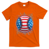 USA American Flag Firework Baseball T-Shirt