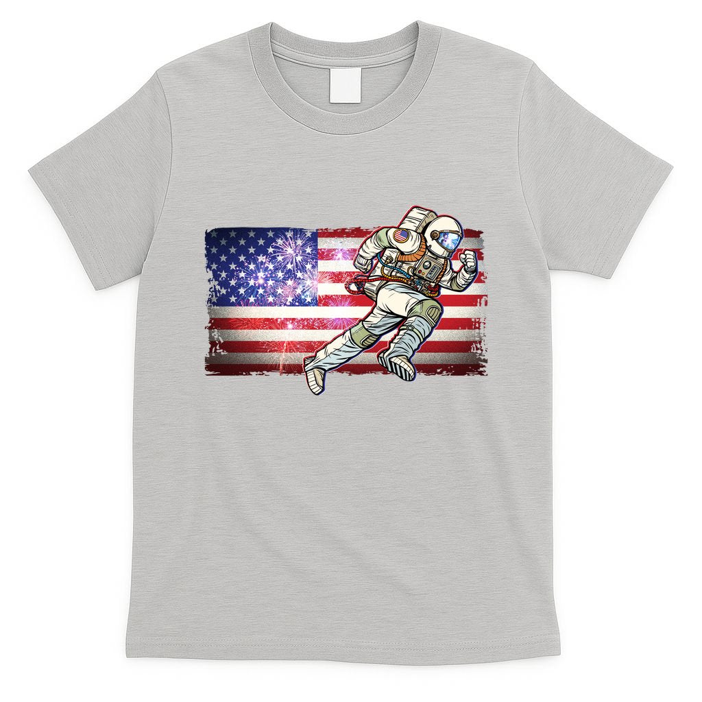USA American Flag 4th Of July Fireworks Astronaut T-Shirt