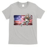 USA American Flag 4th Of July Fireworks Astronaut T-Shirt