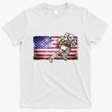 USA American Flag 4th Of July Fireworks Astronaut T-Shirt