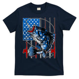 USA American Flag Bass Fishing T-Shirt