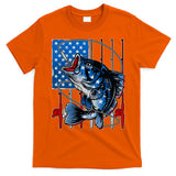 USA American Flag Bass Fishing T-Shirt
