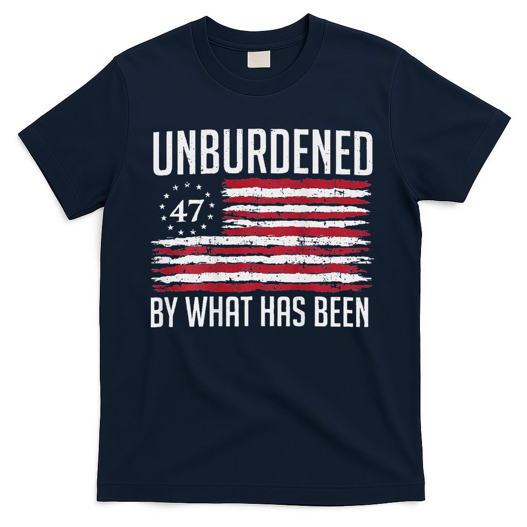 Unburdened By What Has Been Trump 47 Retro Us Flag T-Shirt