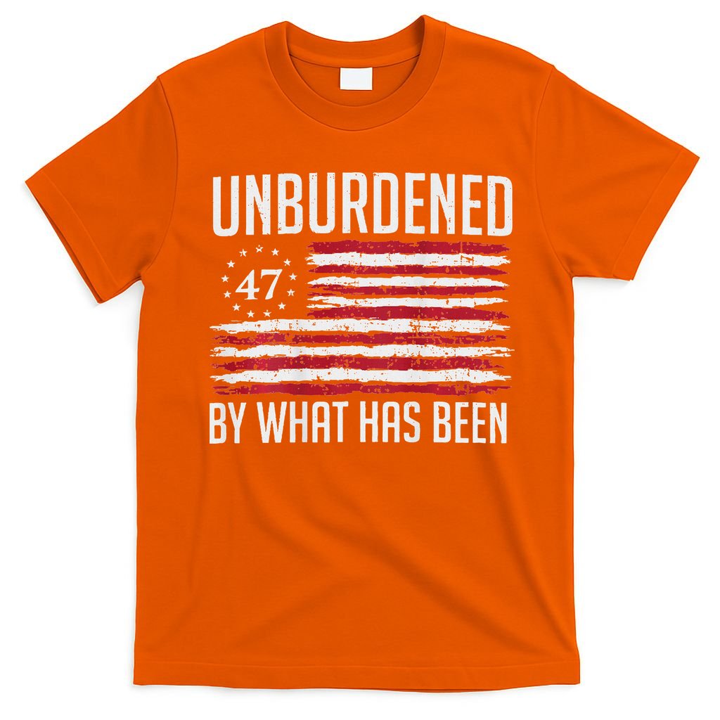 Unburdened By What Has Been Trump 47 Retro Us Flag T-Shirt