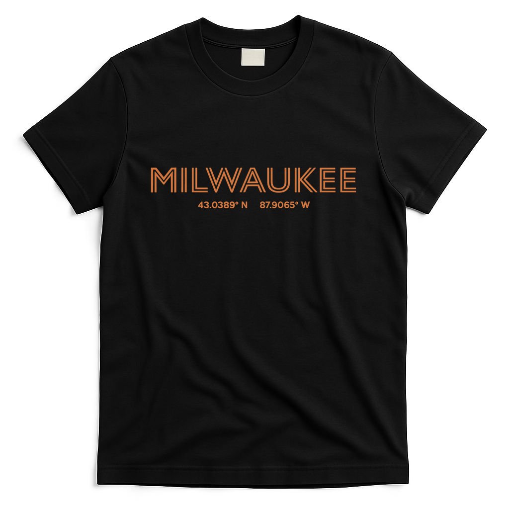 USA City Coordinates US Milwaukee T-Shirt