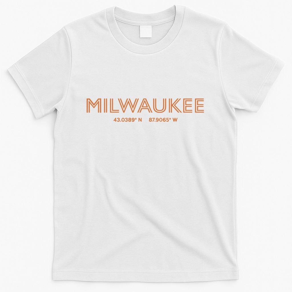 USA City Coordinates US Milwaukee T-Shirt