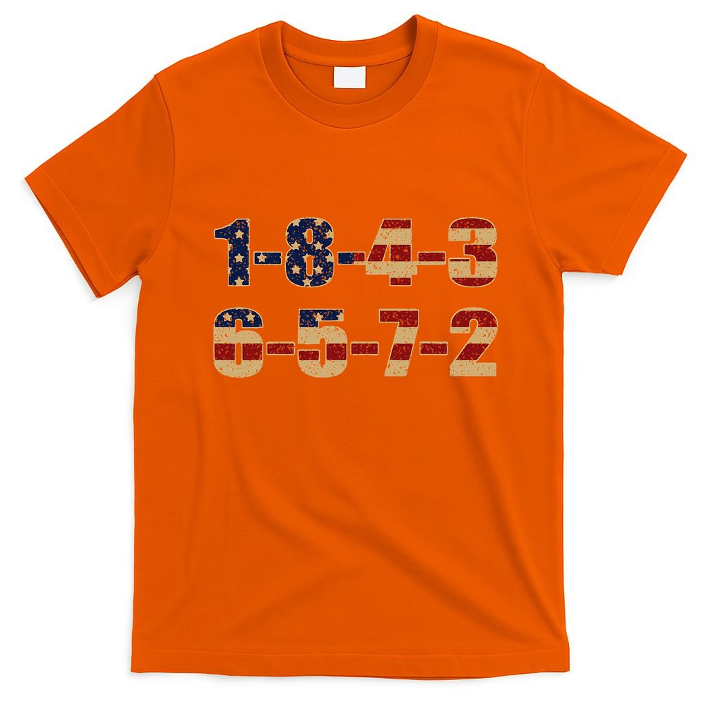 USA Flag 18436572 Firing Order Small Block T-Shirt
