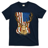 USA Flag Deer Hunting Gift T-Shirt