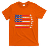 Usa Flag Fighter Jets Patriotic Red Blue White 4th Of July T-Shirt