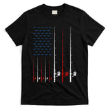 USA Flag Fishing Rods T-Shirt