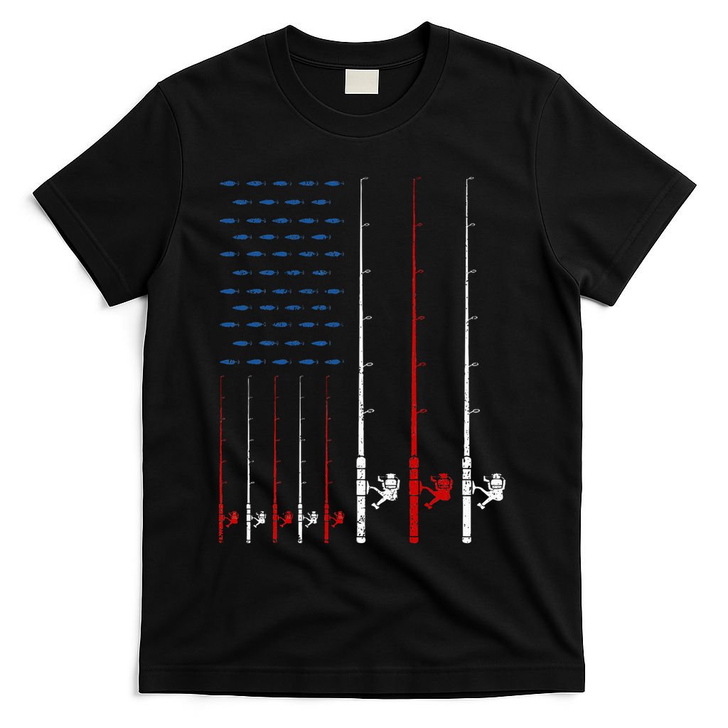 USA Flag Fishing Rods T-Shirt