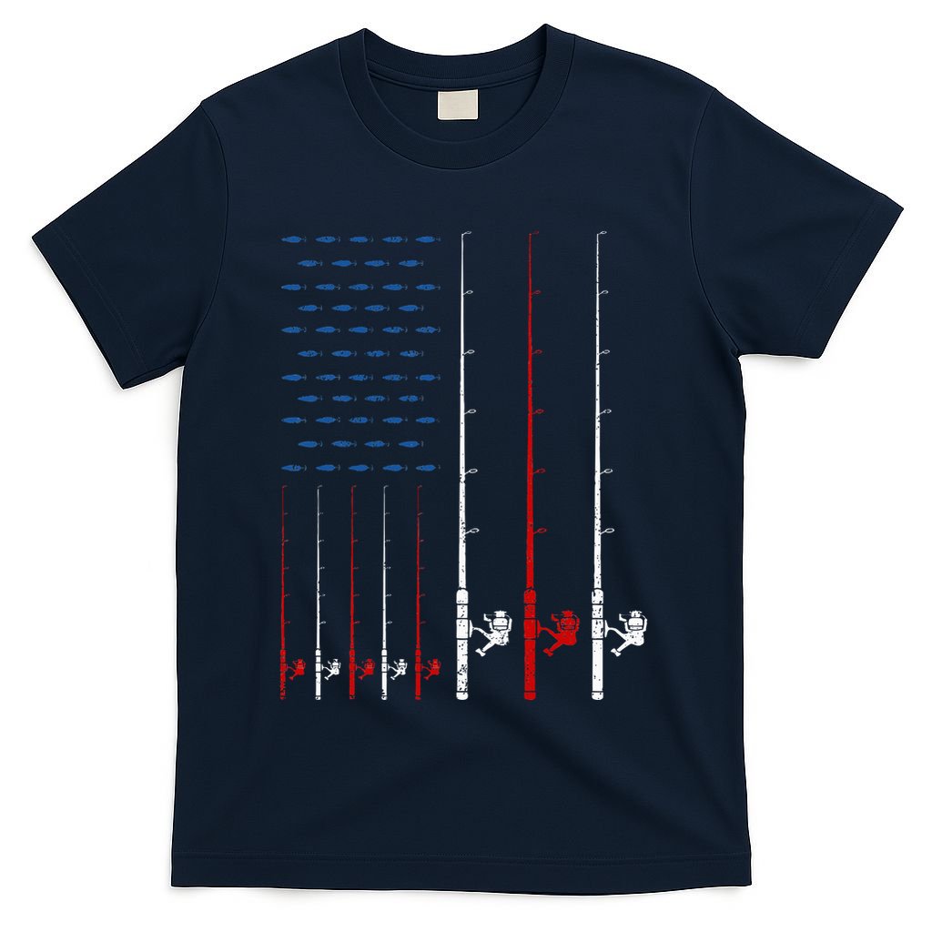 USA Flag Fishing Rods T-Shirt