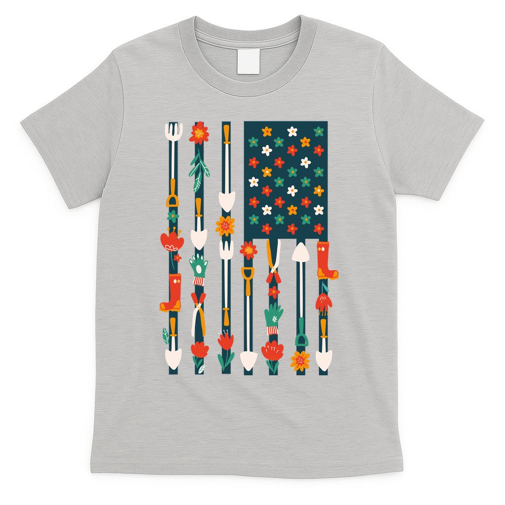 USA Flower Flag Garden T-Shirt