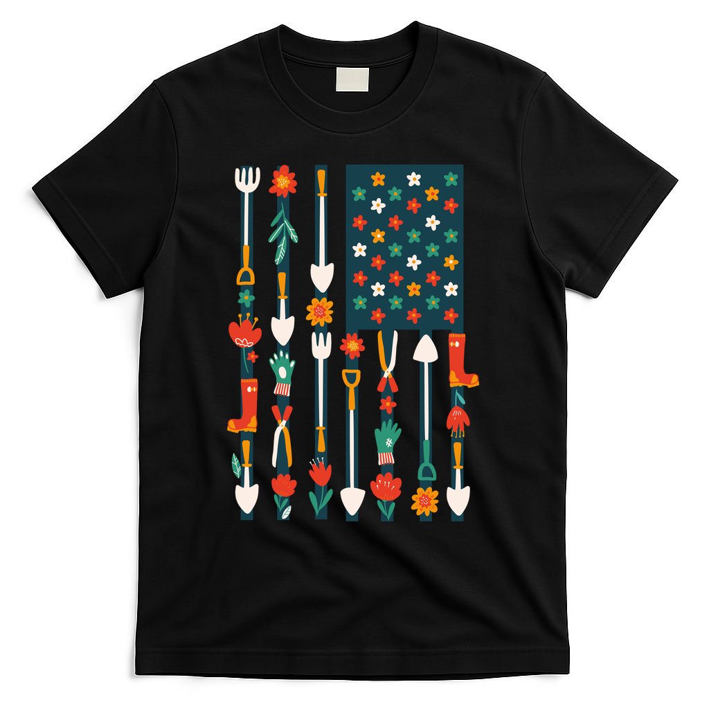 USA Flower Flag Garden T-Shirt