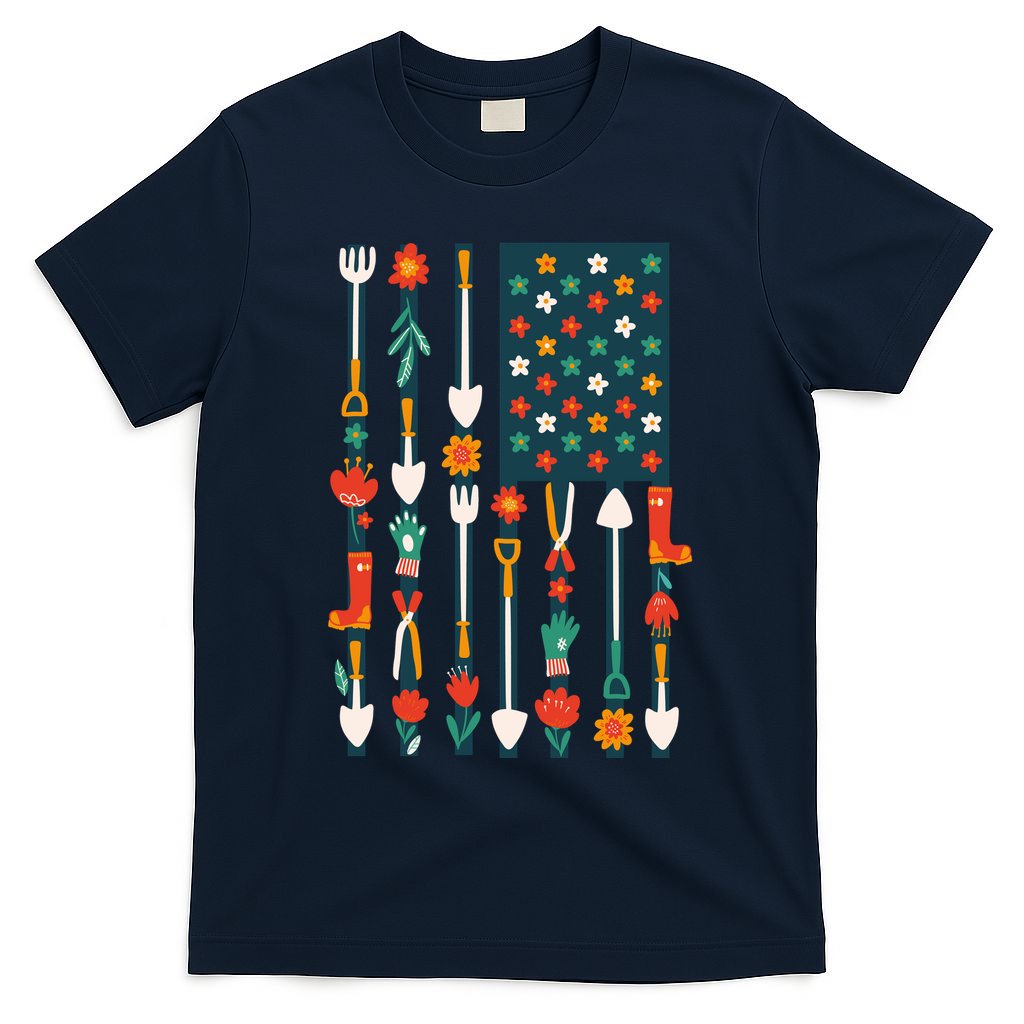 USA Flower Flag Garden T-Shirt