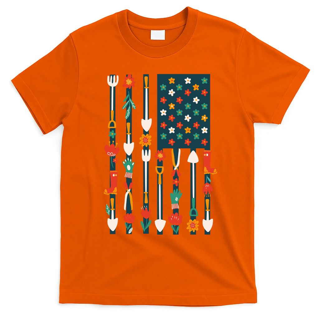 USA Flower Flag Garden T-Shirt