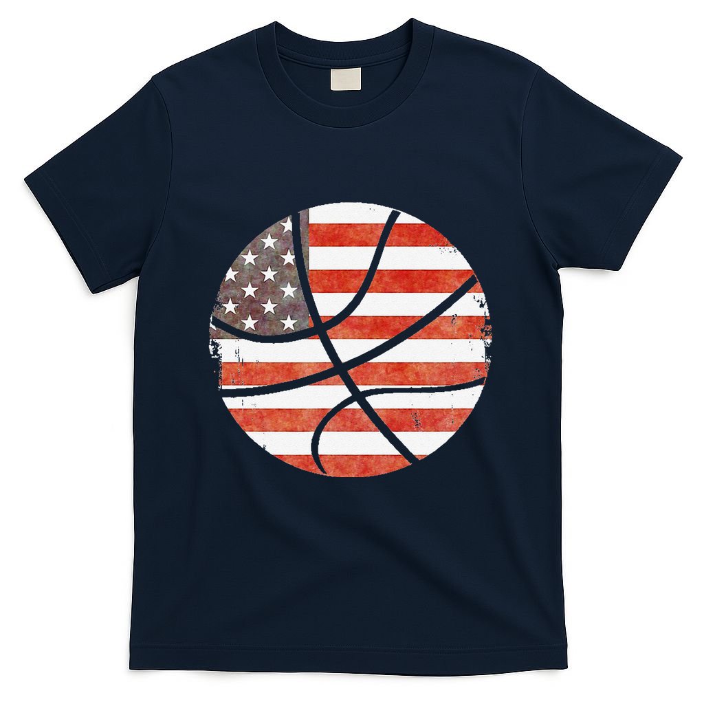 Usa Flag Patriotic Basketball Gift T-Shirt